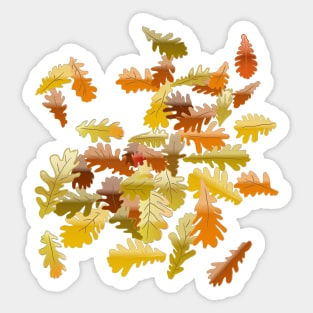 Oak leaves in autumn Sticker